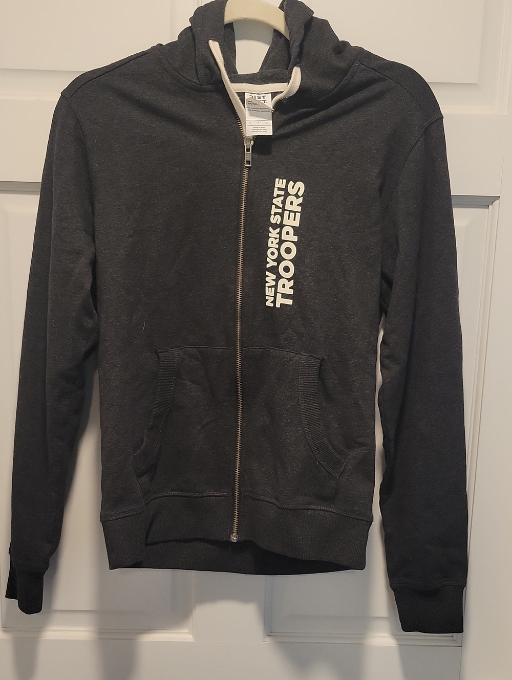 District Charcoal New York State Troopers Zip-Up Hoodie